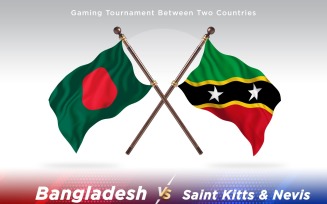 Bangladesh versus saint Kitts and Nevis Two Flags