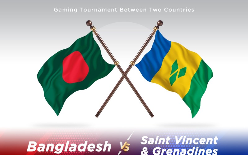Bangladesh versus saint Vincent and the grenadines Two Flags Illustration