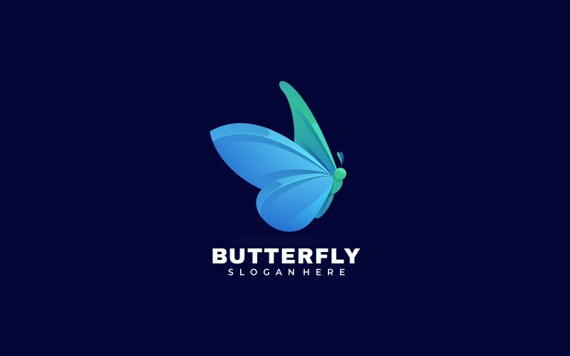 Vector Butterfly Gradient Logo Logo Template