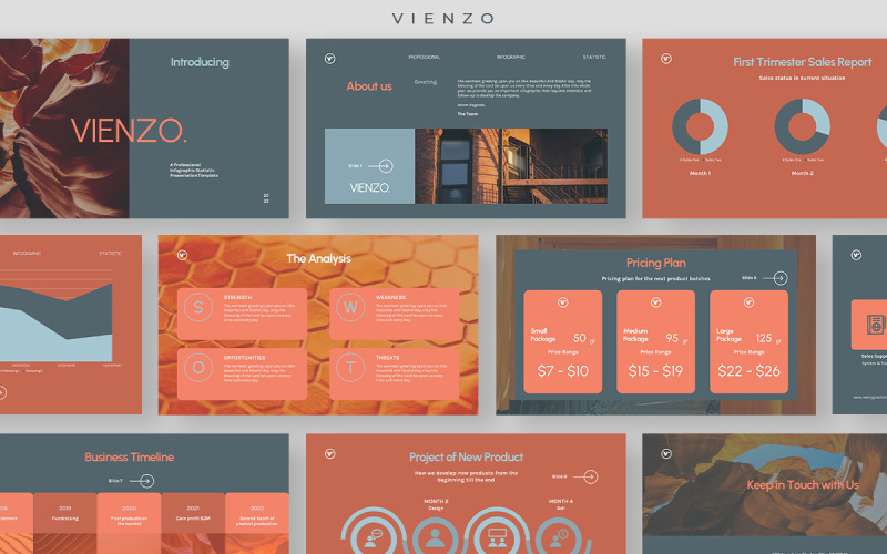 Vienzo - Professional Infographic Statistic Presentation PowerPoint Template