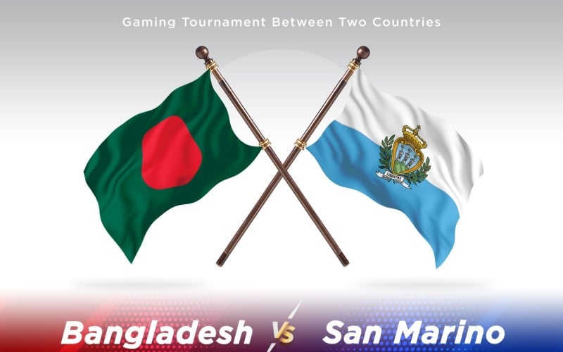 Bangladesh versus san Marino Two Flags Illustration