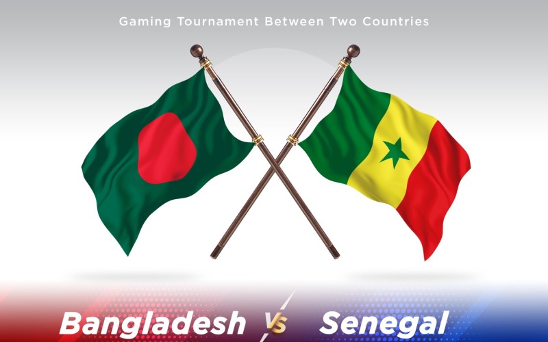 Bangladesh versus Senegal Two Flags Illustration