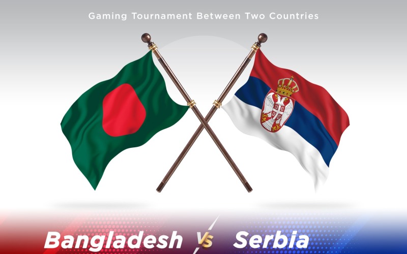 Bangladesh versus Serbia Two Flags Illustration