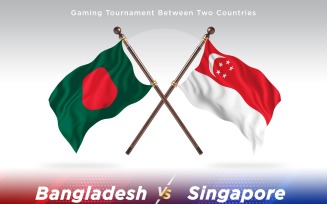 Bangladesh versus singapore Two Flags