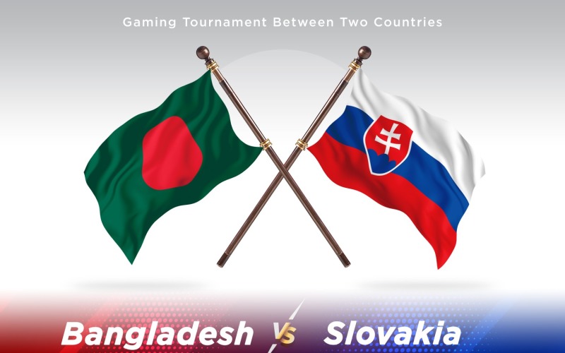 Bangladesh versus Slovakia Two Flags Illustration