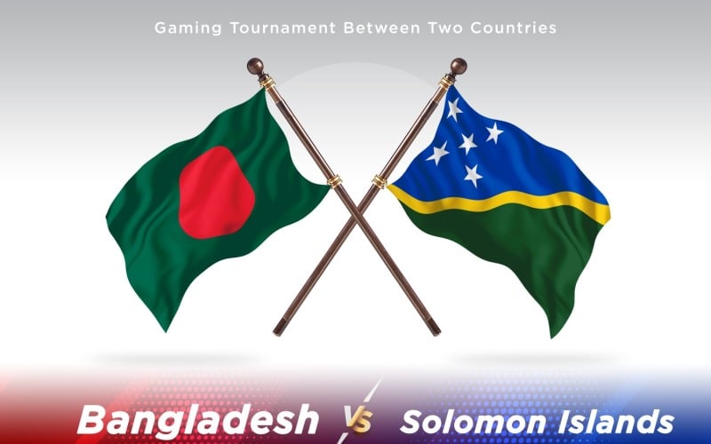 Bangladesh versus Solomon islands Two Flags Illustration