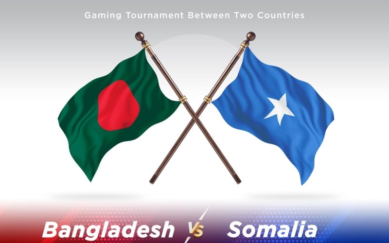 Bangladesh versus Somalia Two Flags Illustration