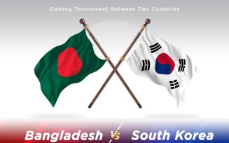 Bangladesh versus south Korea Two Flags