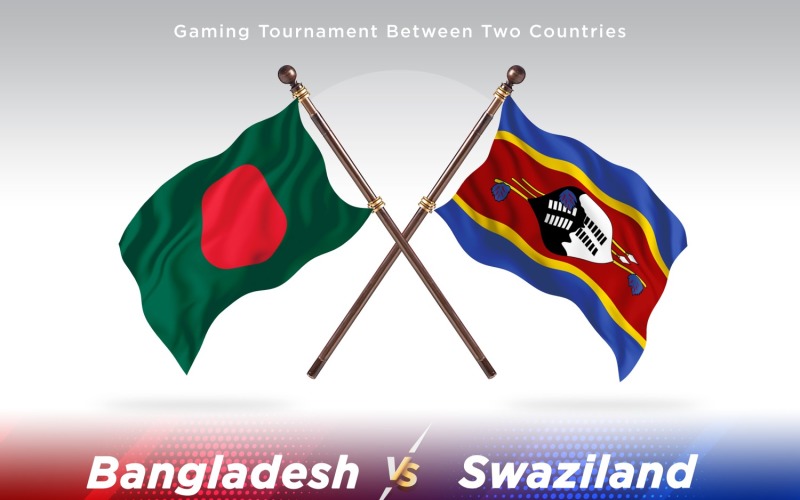 Bangladesh versus Swaziland Two Flags Illustration