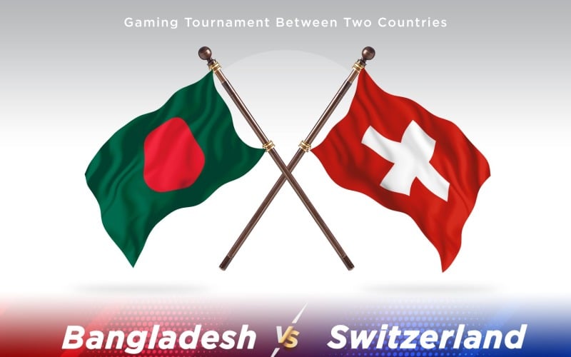 Bangladesh versus Switzerland Two Flags Illustration