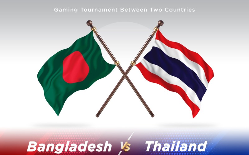 Bangladesh versus Thailand Two Flags Illustration
