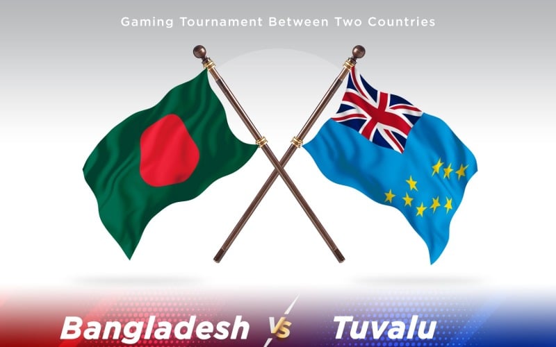 Bangladesh versus Tuvalu Two Flags Illustration