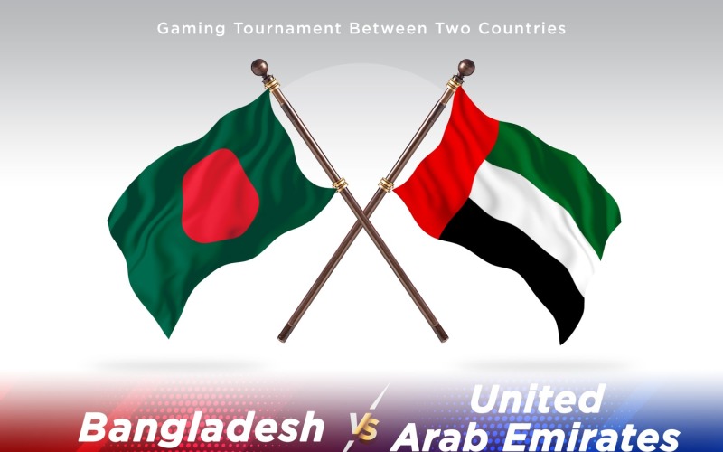 Bangladesh versus united Arab emirates Two Flags Illustration