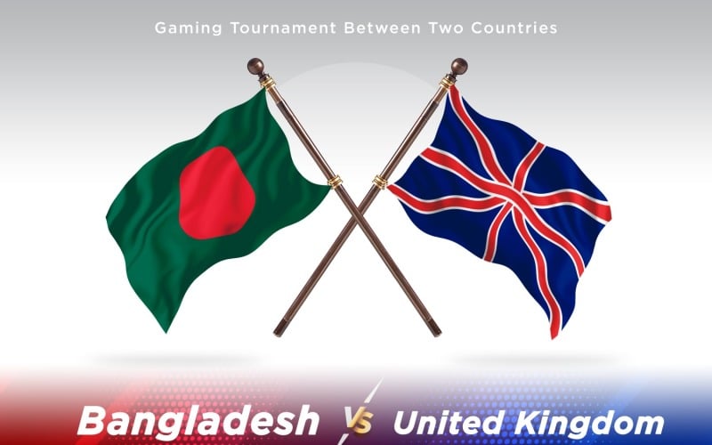 Bangladesh versus united kingdom Two Flags Illustration