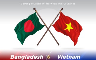 Bangladesh versus Vietnam Two Flags