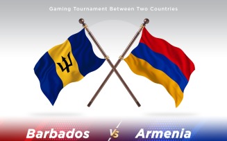 Barbados versus Armenia Two Flags