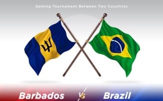 Barbados versus brazil Two Flags