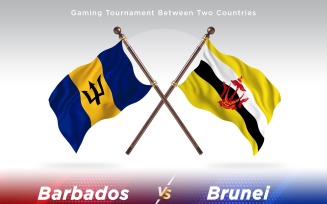 Barbados versus Brunei Two Flags