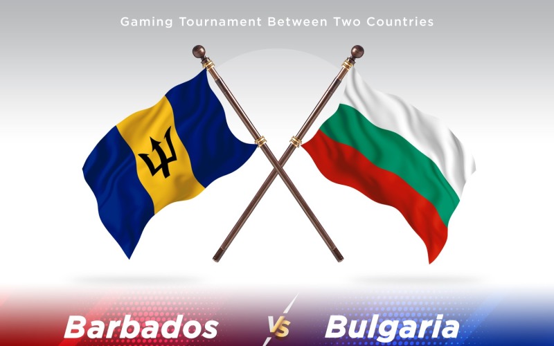 Barbados versus Bulgaria Two Flags Illustration