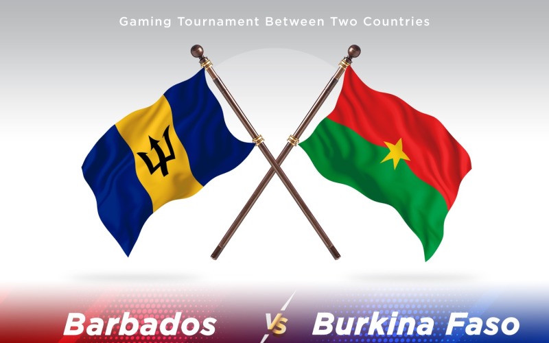 Barbados versus Burkina Faso Two Flags Illustration