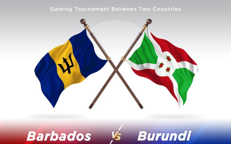 Barbados versus Burundi Two Flags Illustration