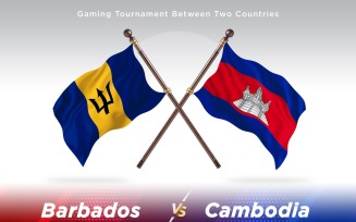Barbados versus Cambodia Two Flags