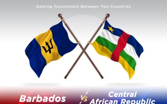 Barbados versus central African republic Two Flags