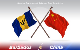 Barbados versus china Two Flags