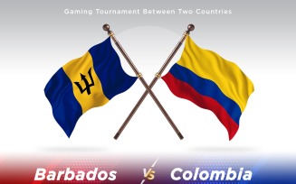 Barbados versus Colombia Two Flags