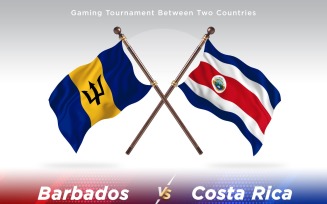Barbados versus costa Rica Two Flags
