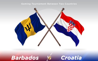 Barbados versus Croatia Two Flags