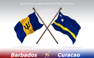 Barbados versus curacao Two Flags