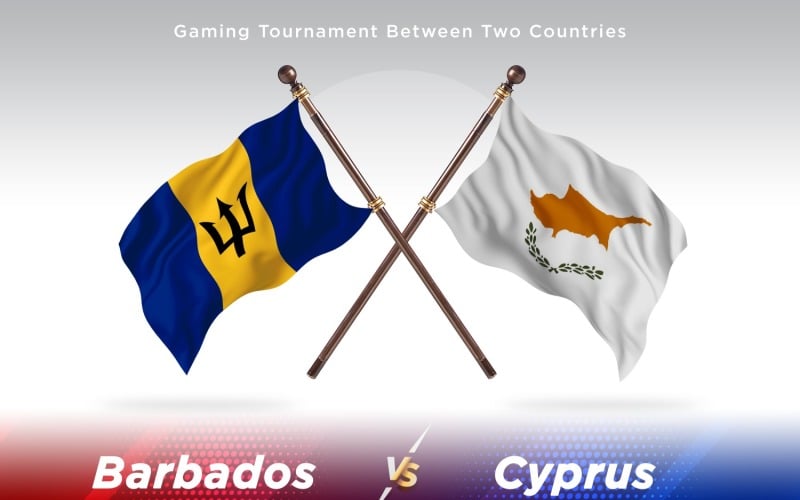 Barbados versus Cyprus Two Flags Illustration