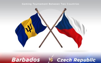 Barbados versus Czech republic Two Flags