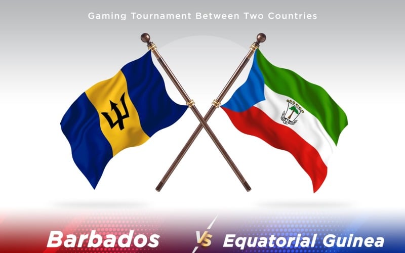 Barbados versus equatorial guinea Two Flags Illustration