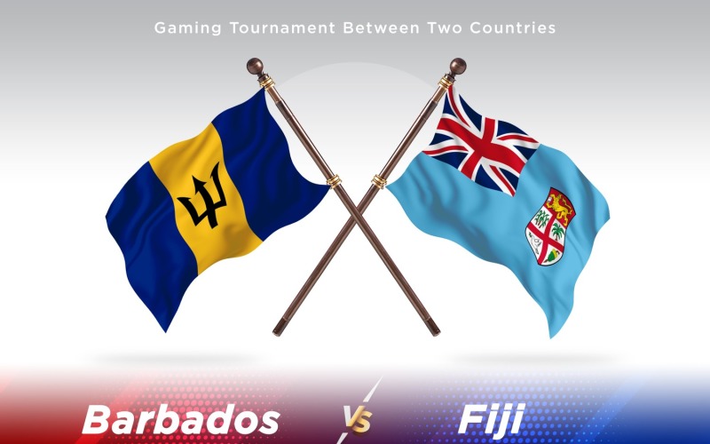 Barbados versus Fiji Two Flags Illustration
