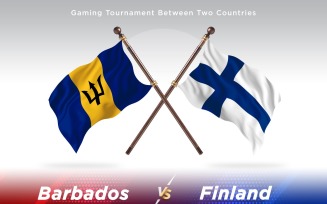 Barbados versus Finland Two Flags