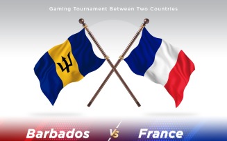 Barbados versus France Two Flags
