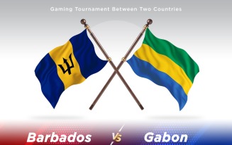 Barbados versus Gabon Two Flags
