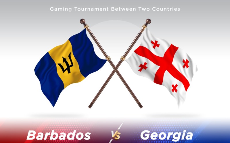Barbados versus Georgia Two Flags Illustration
