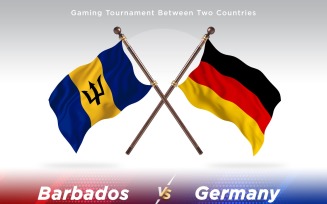 Barbados versus Germany Two Flags