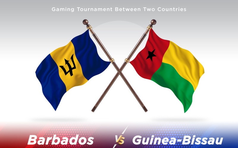 Barbados versus Guinea-Bissau Two Flags Illustration