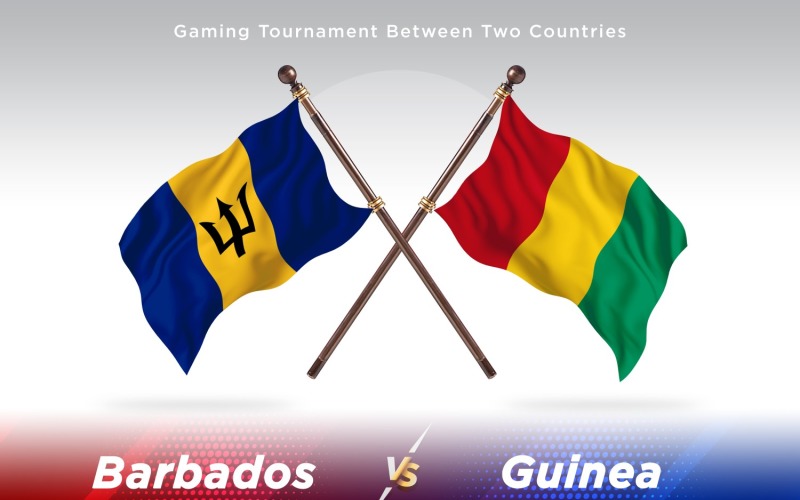 Barbados versus guinea Two Flags Illustration