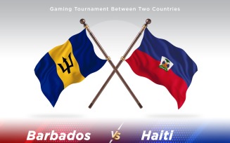 Barbados versus Haiti Two Flags