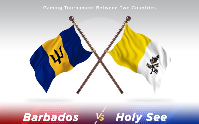 Barbados versus holy see Two Flags Illustration