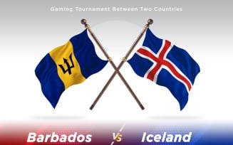 Barbados versus Iceland Two Flags