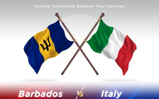 Barbados versus Italy Two Flags