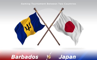 Barbados versus japan Two Flags