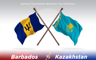 Barbados versus Kazakhstan Two Flags