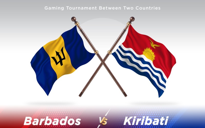Barbados versus Kiribati Two Flags Illustration